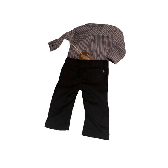 Fore!! Axel & Hudson Boys 2pc Navy and Black Set 9-12 Months - Picture 2 of 4